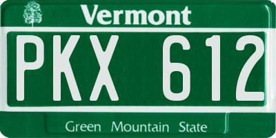 VT license plate PKX612