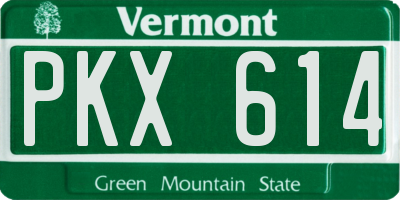 VT license plate PKX614