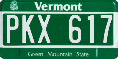 VT license plate PKX617