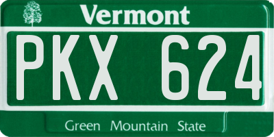 VT license plate PKX624
