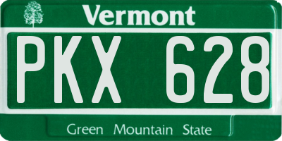 VT license plate PKX628