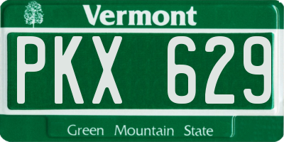 VT license plate PKX629