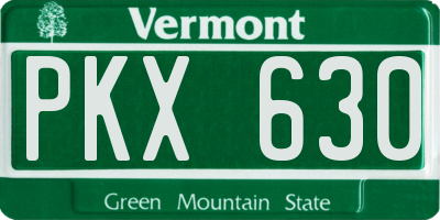 VT license plate PKX630
