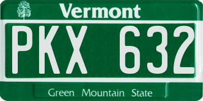 VT license plate PKX632