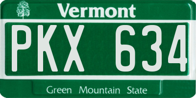VT license plate PKX634