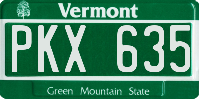 VT license plate PKX635