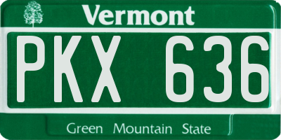 VT license plate PKX636