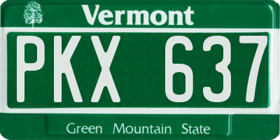 VT license plate PKX637
