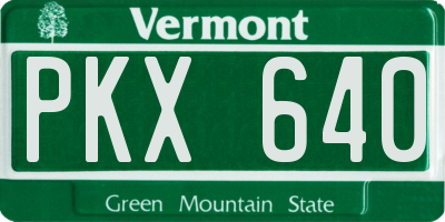 VT license plate PKX640