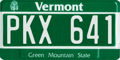 VT license plate PKX641