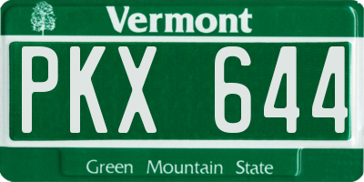 VT license plate PKX644
