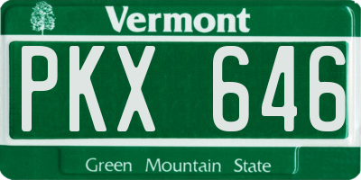 VT license plate PKX646