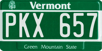 VT license plate PKX657