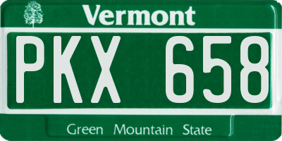 VT license plate PKX658