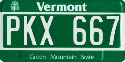 VT license plate PKX667