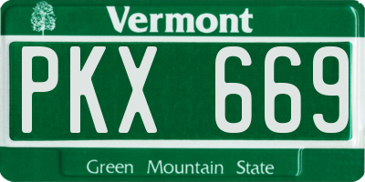 VT license plate PKX669