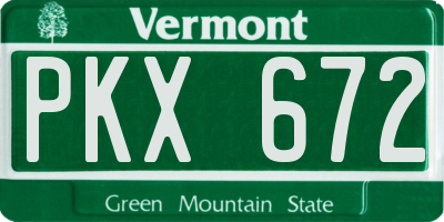 VT license plate PKX672