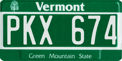 VT license plate PKX674