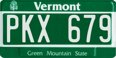 VT license plate PKX679