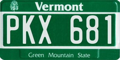 VT license plate PKX681