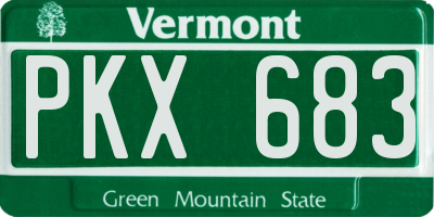 VT license plate PKX683