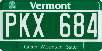 VT license plate PKX684