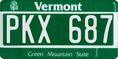 VT license plate PKX687