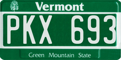 VT license plate PKX693