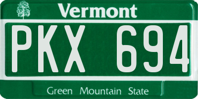 VT license plate PKX694