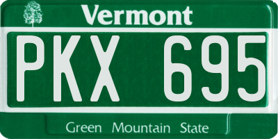 VT license plate PKX695