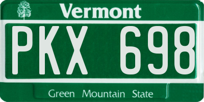 VT license plate PKX698