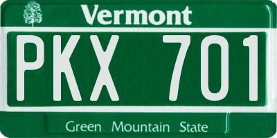 VT license plate PKX701