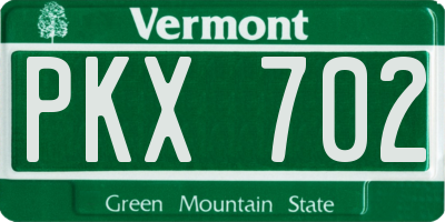 VT license plate PKX702