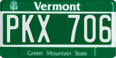 VT license plate PKX706