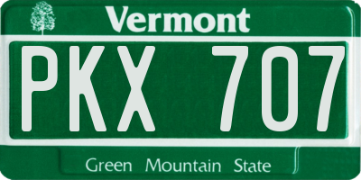 VT license plate PKX707