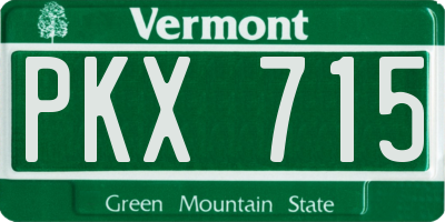 VT license plate PKX715