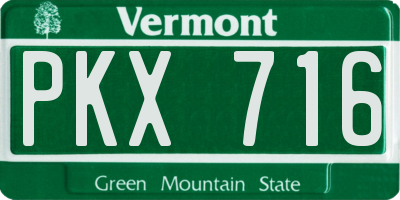 VT license plate PKX716