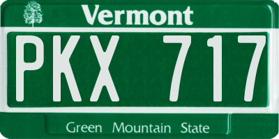 VT license plate PKX717