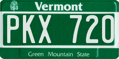 VT license plate PKX720