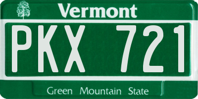 VT license plate PKX721