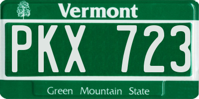 VT license plate PKX723