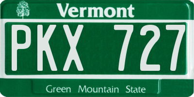 VT license plate PKX727