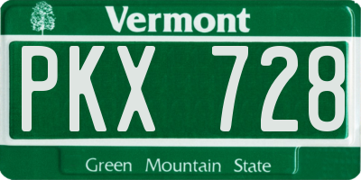 VT license plate PKX728