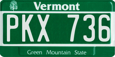 VT license plate PKX736