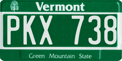 VT license plate PKX738