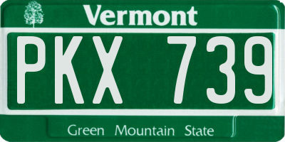 VT license plate PKX739
