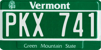 VT license plate PKX741