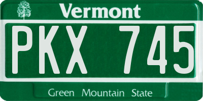 VT license plate PKX745