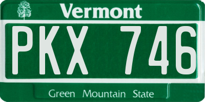 VT license plate PKX746