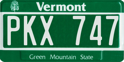 VT license plate PKX747